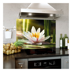 Panou bucatarie, protectie plita, aragaz, antistropire, print UV model Floare Lotus