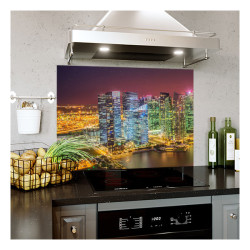 Panou decorativ, protectie plita, print UV model Oras Iluminat