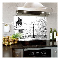 Panou bucatarie, protectie plita, aragaz, antistropire, print UV model Desen Statuie