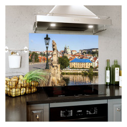 Panou bucatarie, protectie plita, aragaz, antistropire, print UV model Cetatea din Praga 2