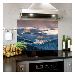 Panou bucatarie, protectie plita, aragaz, antistropire, print UV model Vedere Montana Splendida