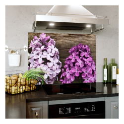 Panou bucatarie, protectie plita, aragaz, antistropire, print UV model 3 Flori de Liliac