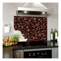 Placa decorativa din sticla securizata pentru bucatarie, antistropire, Textura Boabe de Cafea 3