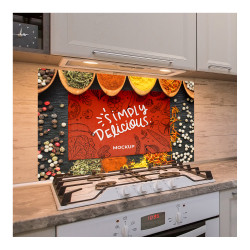 Panou antistropire pentru bucatarie, sticla securizata, model Delicious