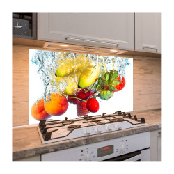Panou antistropire pentru bucatarie, sticla securizata, model Banane, Cirese, Capsuni si Nectarine