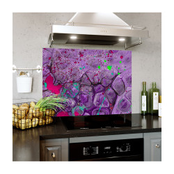 Panou antistropire pentru bucatarie, sticla securizata, model Abstract is Purple Panou antistropire pentru bucatarie, sticla securizata, model Abstract is Purple