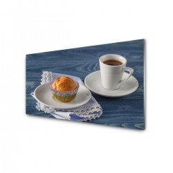 Panou antistropire pentru bucatarie, sticla securizata, model Cafea si Briosa