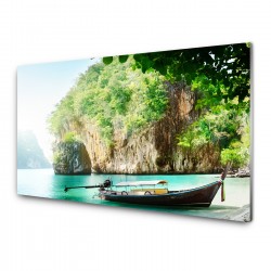 Panou antistropire pentru bucatarie, sticla securizata, model Barcuta pe lac