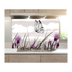 Panou bucatarie, protectie plita, aragaz, antistropire, print UV model Fluturi Noantati Mov-Alb Panou bucatarie, protectie plita, aragaz, antistropire, print UV model Fluturi Noantati Mov-Alb