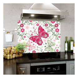 Panou bucatarie, protectie plita, aragaz, antistropire, print UV model Fluture