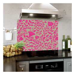 Panou bucatarie, protectie plita, aragaz, antistropire, print UV model Tapet Floral