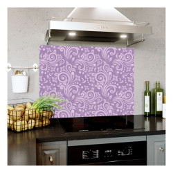 Panou bucatarie, protectie plita, aragaz, antistropire, print UV model Tapet Floral Mov