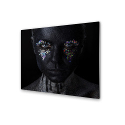 Tablou sticla securizata, model Painted Face