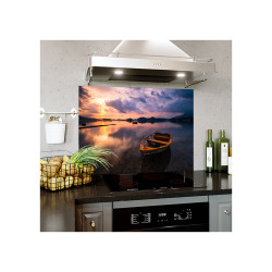 Panou bucatarie, protectie plita, aragaz, antistropire, print UV model Apus pe Lac