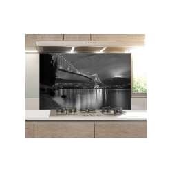 Panou decorativ bucatarie, protectie plita, print UV model Golden Gate ( Black&White )