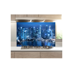 Decor perete bucatarie, protectie aragaz, City by Night