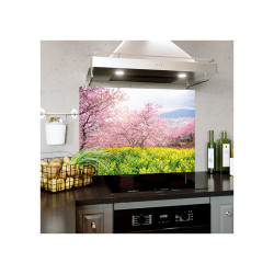Panou decorativ pentru bucatarie, protectie plita, aragaz, antistropire,Floare de Cires