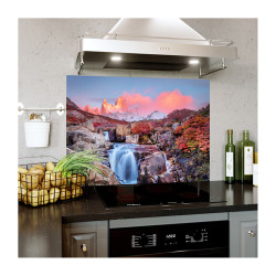 Panou decorativ din sticla securizata protectie plita, aragaz, antistropire, print UV Cascada