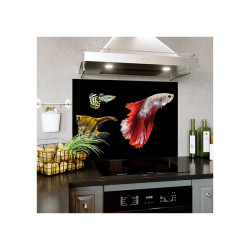Panou decorativ bucatarie, protectie plita, aragaz, print Uv Fishes
