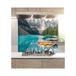 Placa decorativa bucatarie, protectie plita, aragaz, antistropire, Lac montan