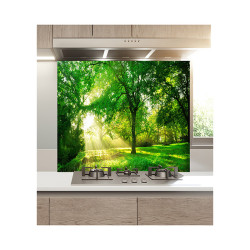Panou decorativ bucatarie, protectie plita antistropire, model Forest
