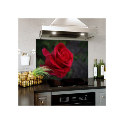Panou decorativ din sticla securizata protectie plita, antistropire, print Trandafir Rosu