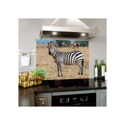 Panou decorativ bucatarie, sticla securizata, protectie plita, print UV model Zebra
